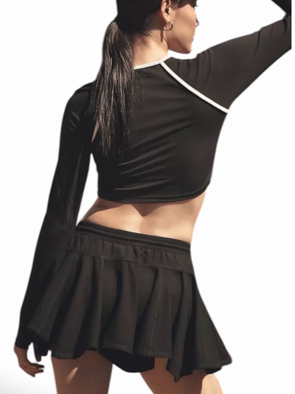 Anthropologie Black Mini Skirt with Flared Hem